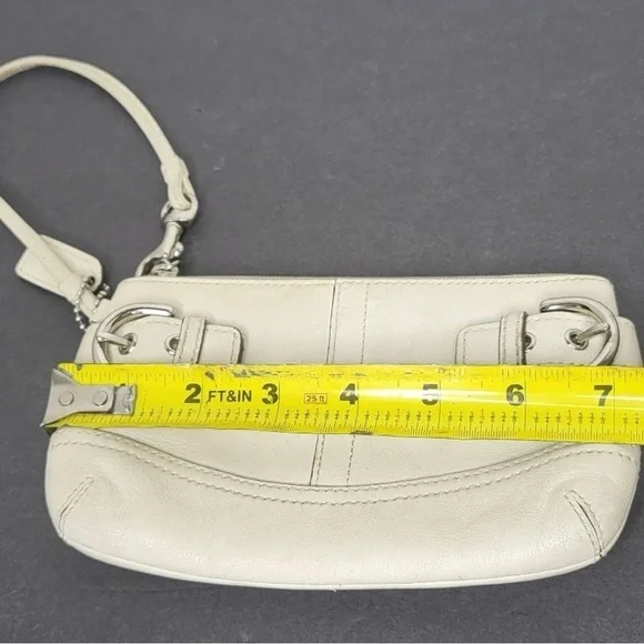 Coach Cream Leather Wristlet - Picture 3 of 4